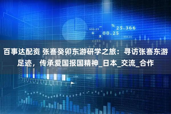 百事达配资 张謇癸卯东游研学之旅：寻访张謇东游足迹，传承爱国报国精神_日本_交流_合作